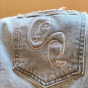Embroidered A&F Shorts — High Waisted, Size 28/6